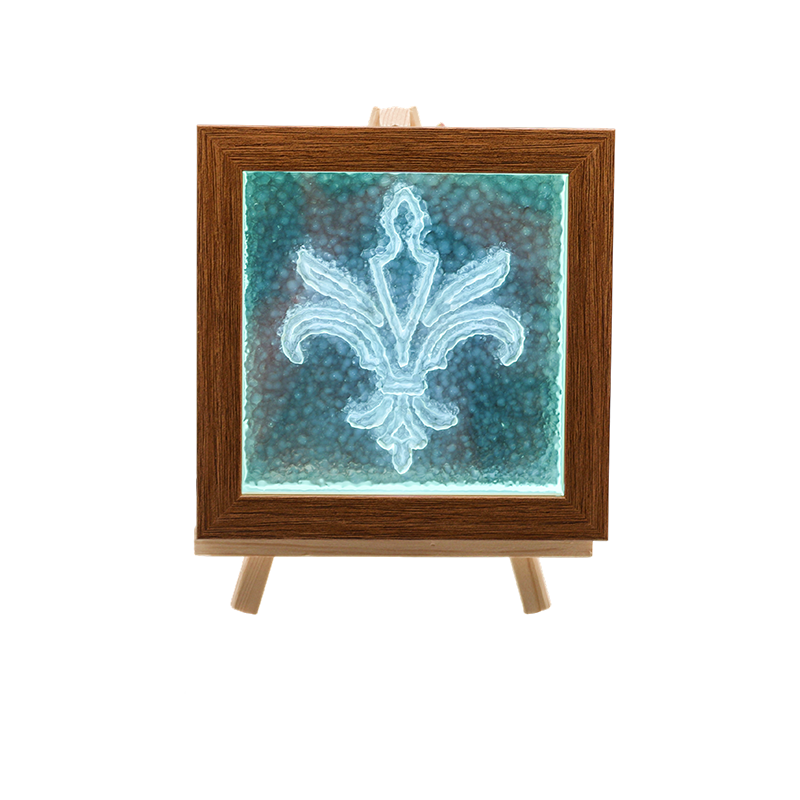 Čtvercová růžová a fialová textura okvětních lístků křišťálová lampa-Flower of Eden