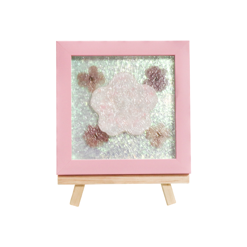 Umělecká lampa s jantarovým dřevěným rámem Water Ripple Cherry Blossom - Yozakura Rain