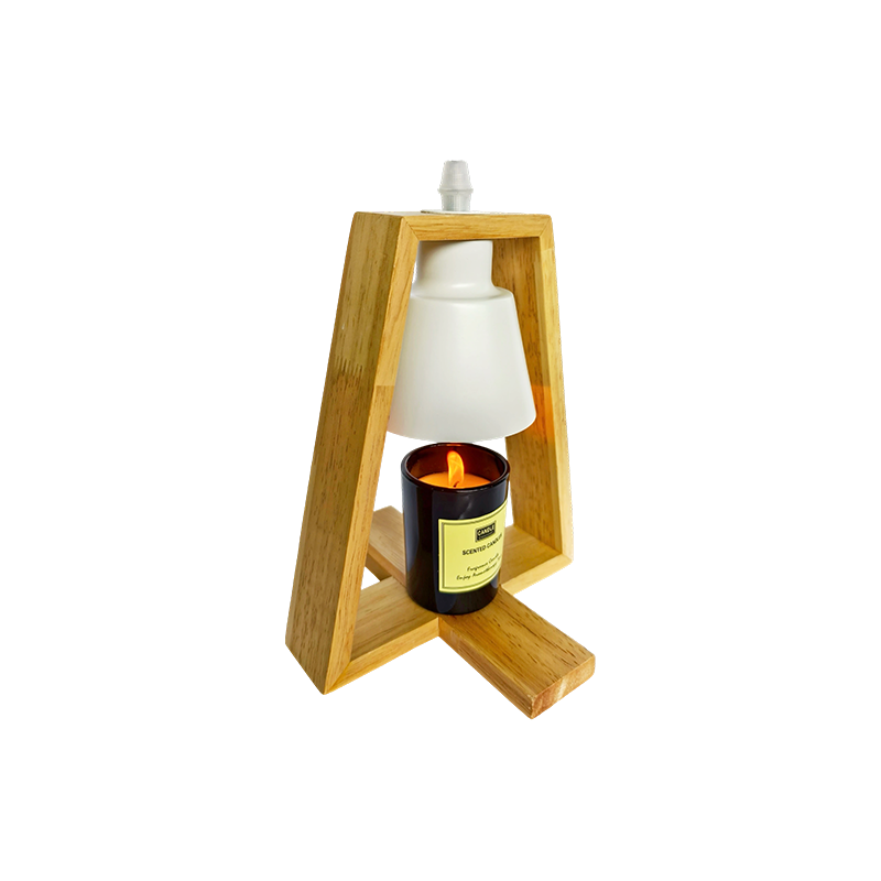 Minimalistická dřevěná svíčková teplejší lampa - Warm Isle