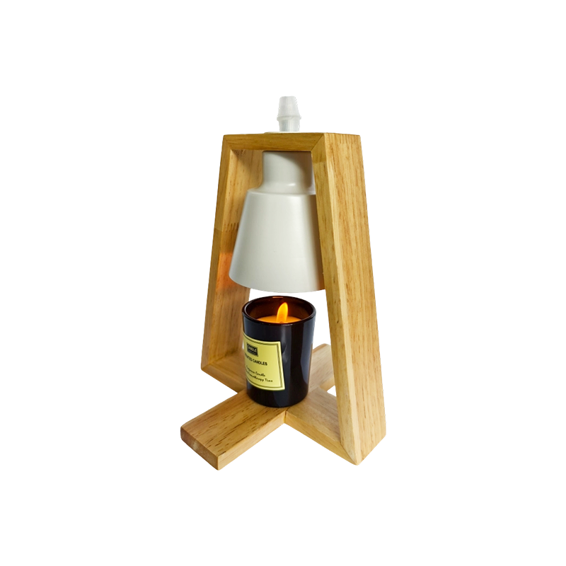 Minimalistická dřevěná svíčková teplejší lampa - Warm Isle